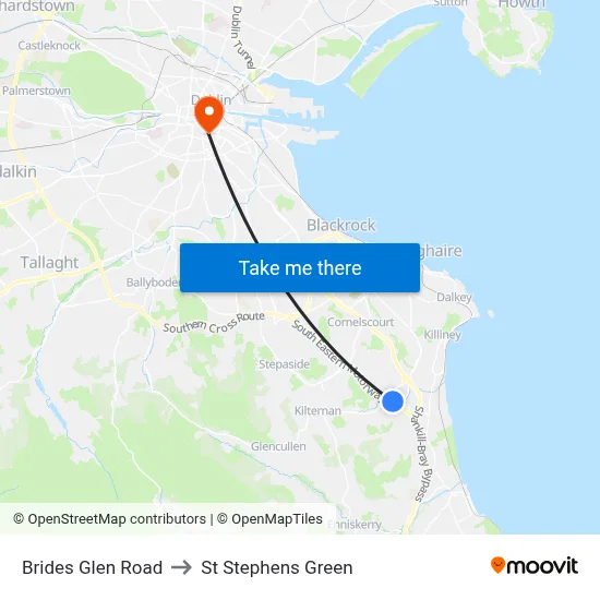 Brides Glen Road to St Stephens Green map