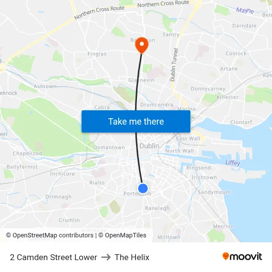 2 Camden Street Lower to The Helix map