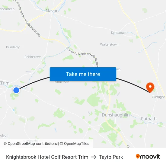 Knightsbrook Hotel Golf Resort Trim to Tayto Park map