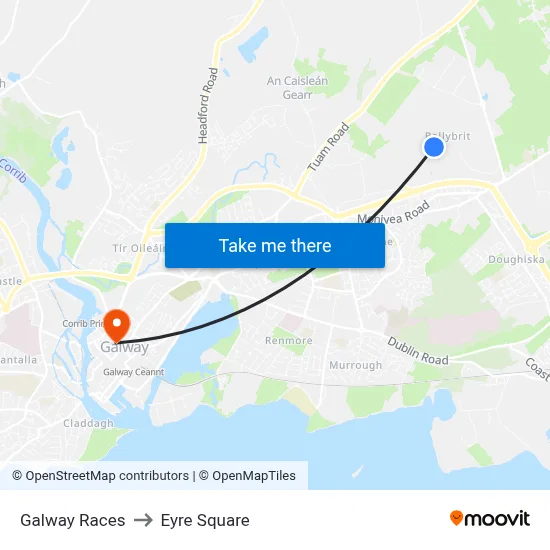 Galway Races to Eyre Square map