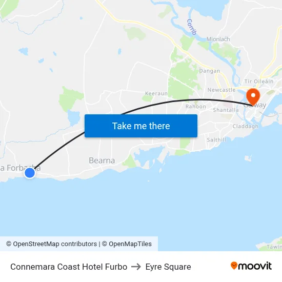 Connemara Coast Hotel Furbo to Eyre Square map