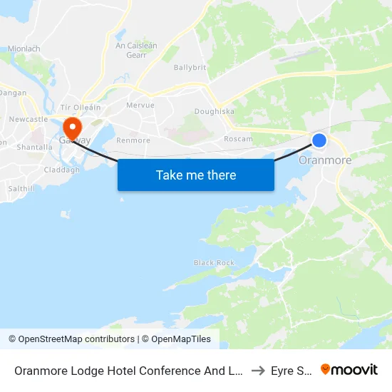 Oranmore Lodge Hotel Conference And Leisure Centre Galway to Eyre Square map