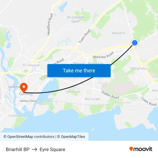 Briarhill BP to Eyre Square map