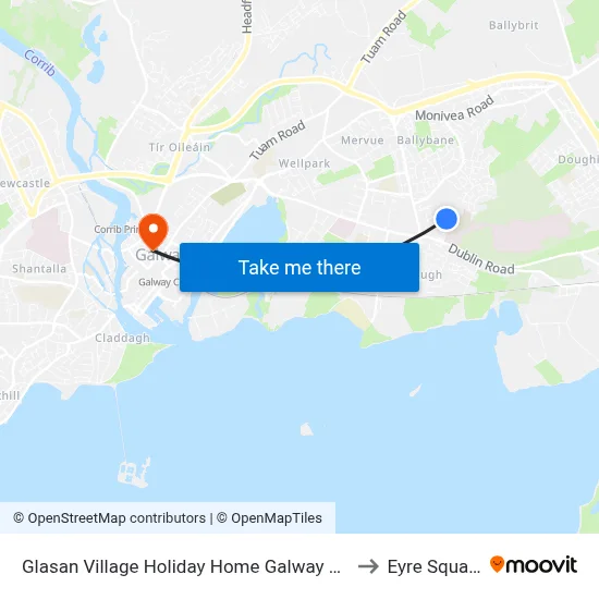 Glasan Village Holiday Home Galway City to Eyre Square map