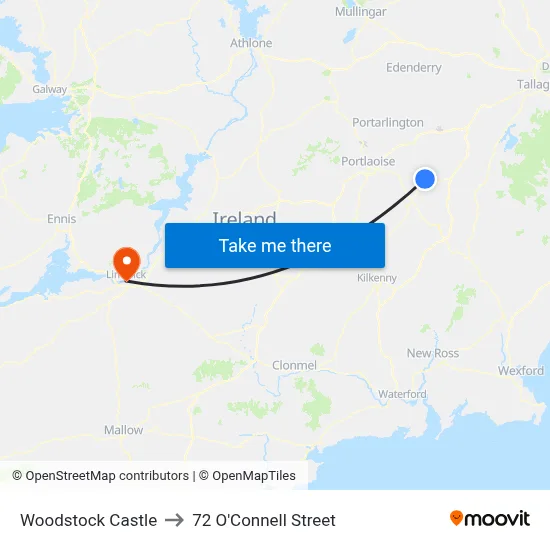 Woodstock Castle to 72 O'Connell Street map