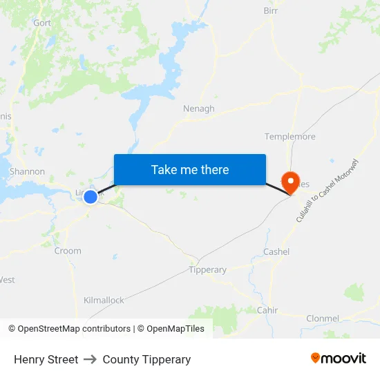 Henry Street to County Tipperary map