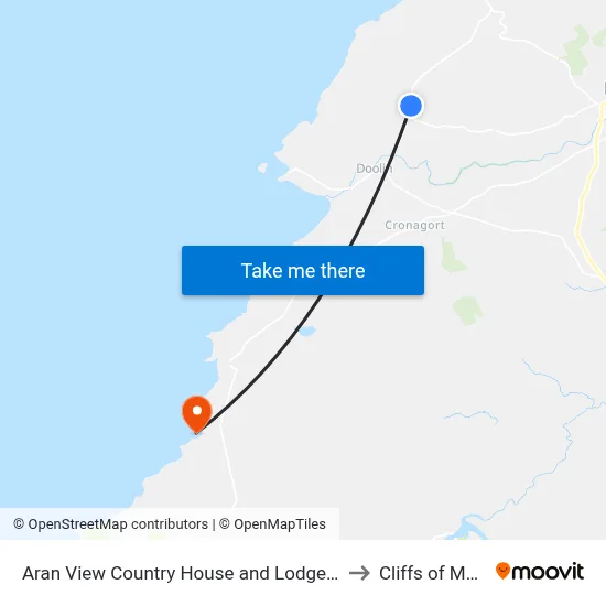 Aran View Country House and Lodge, Doolin to Cliffs of Moher map