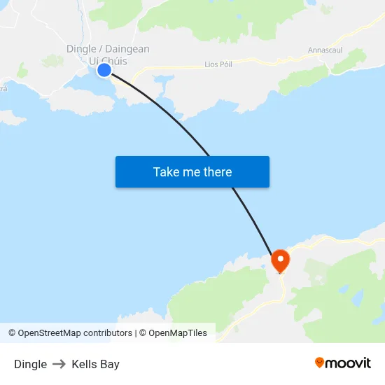 Dingle to Kells Bay map