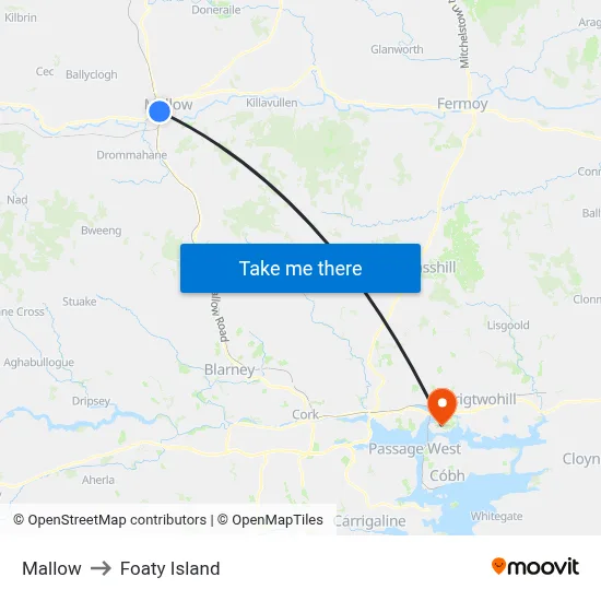 Mallow to Foaty Island map