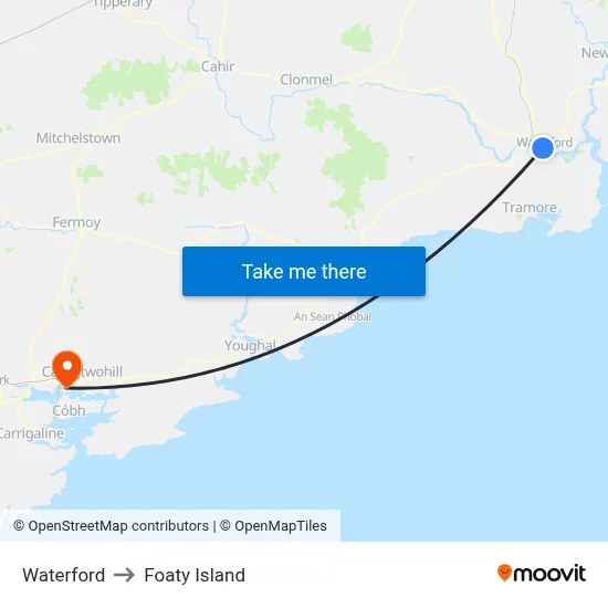 Waterford to Foaty Island map