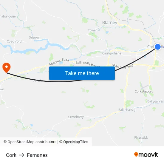 Cork to Farnanes map