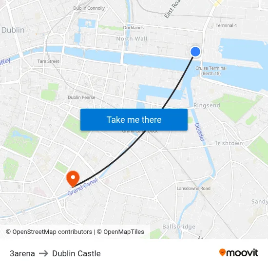 3arena to Dublin Castle map