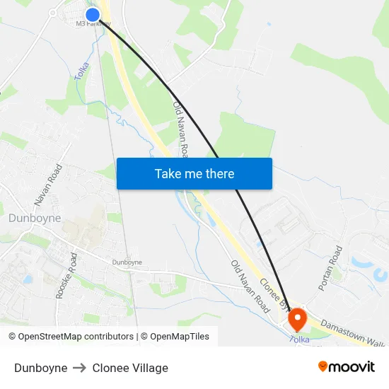 Dunboyne to Clonee Village map