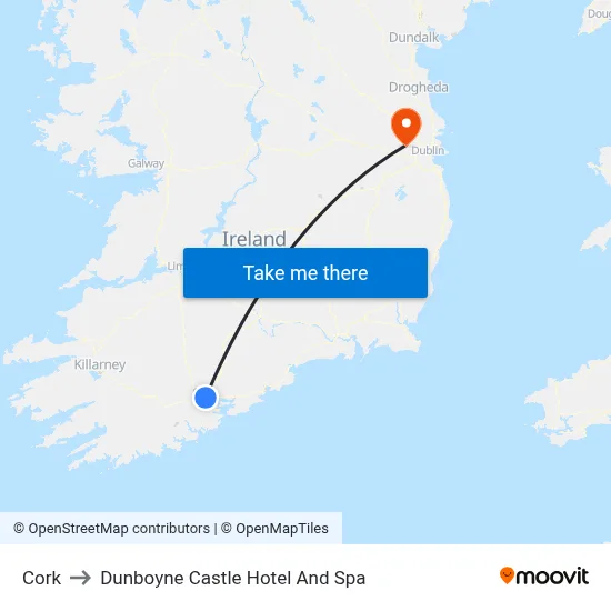 Cork to Dunboyne Castle Hotel And Spa map