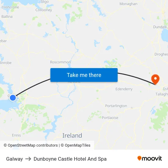 Galway to Dunboyne Castle Hotel And Spa map