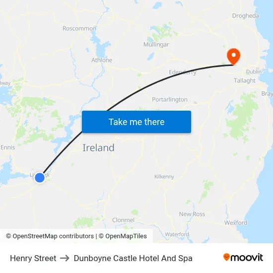 Henry Street to Dunboyne Castle Hotel And Spa map