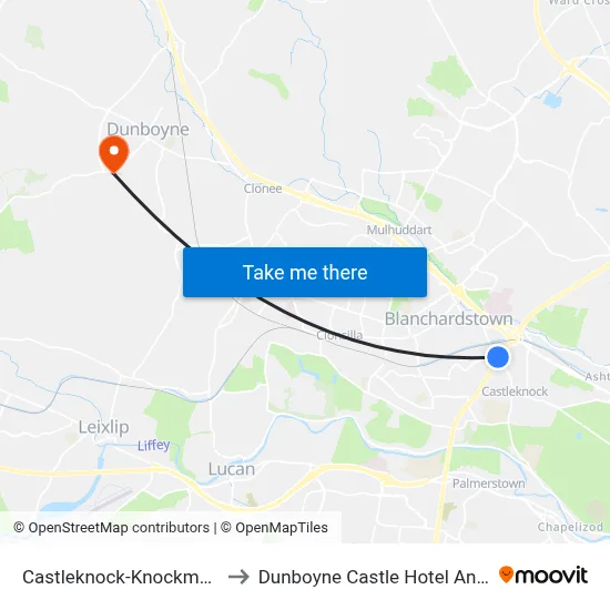 Castleknock-Knockmaroon to Dunboyne Castle Hotel And Spa map