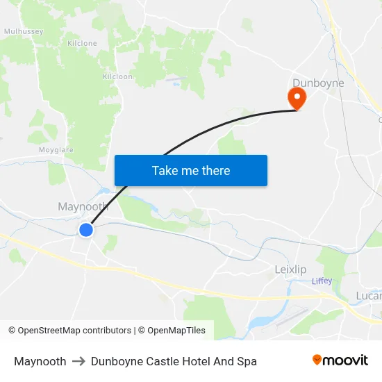 Maynooth to Dunboyne Castle Hotel And Spa map