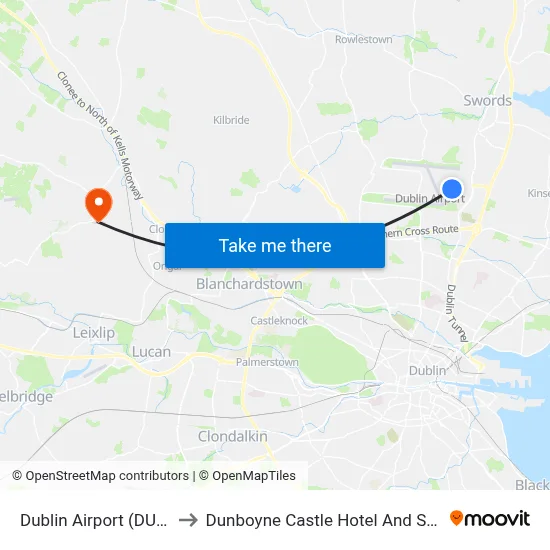 Dublin Airport (DUB) to Dunboyne Castle Hotel And Spa map