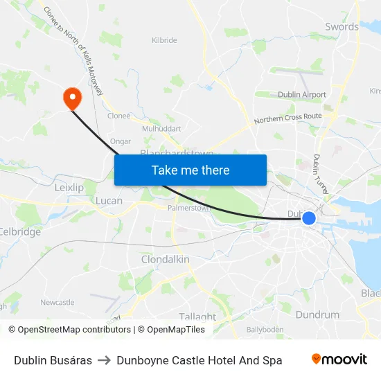 Dublin Busáras to Dunboyne Castle Hotel And Spa map