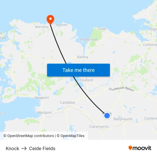 Knock to Ceide Fields map