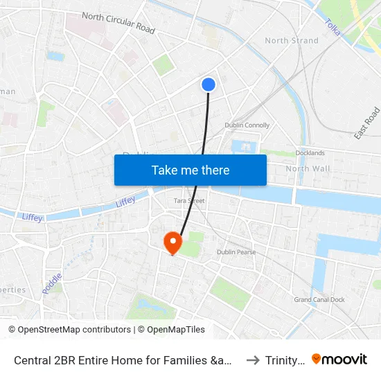 Central 2BR Entire Home for Families &amp; Groups ,Walk to Croke park, Dublin to Trinity College map