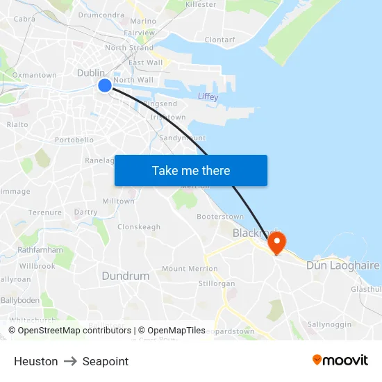 Heuston to Seapoint map