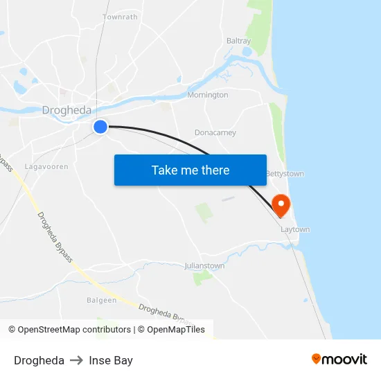 Drogheda to Inse Bay map