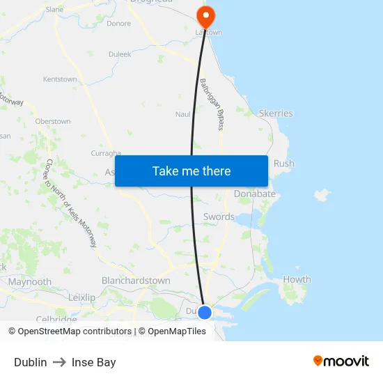 Dublin to Inse Bay map