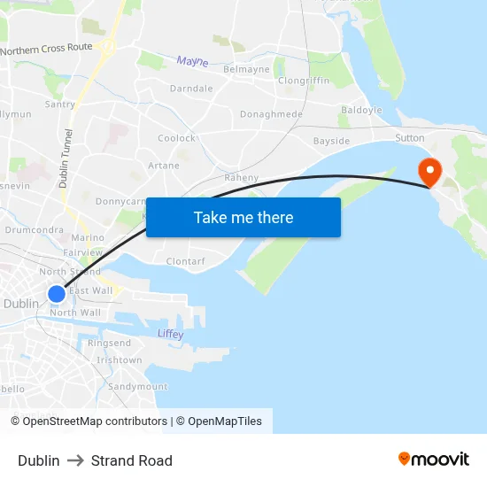 Dublin to Strand Road map