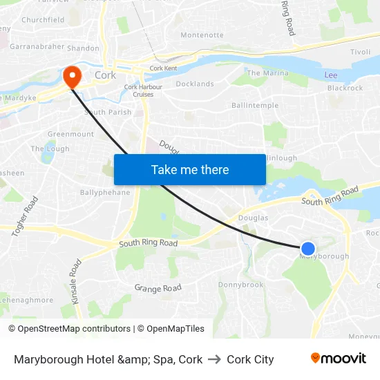 Maryborough Hotel &amp; Spa, Cork to Cork City map