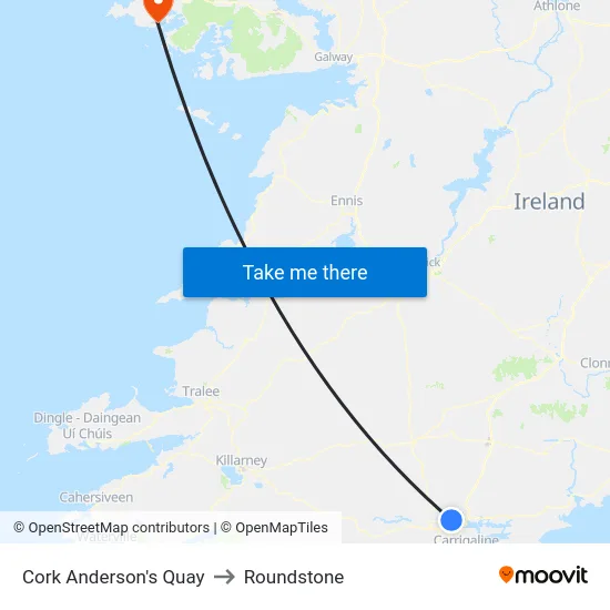 Cork Anderson's Quay to Roundstone map