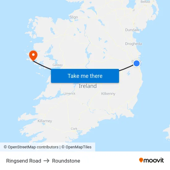 Ringsend Road to Roundstone map
