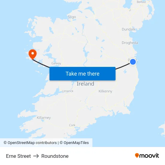 Erne Street to Roundstone map