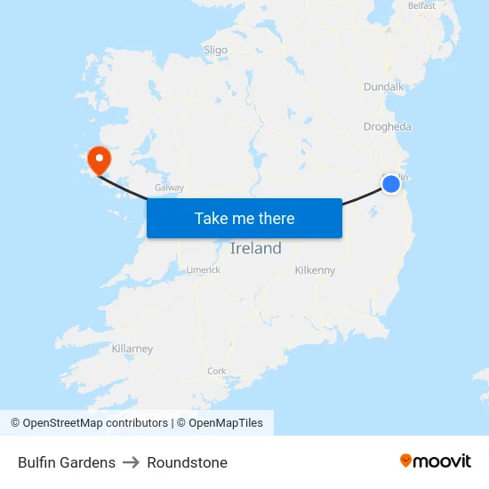 Bulfin Gardens to Roundstone map