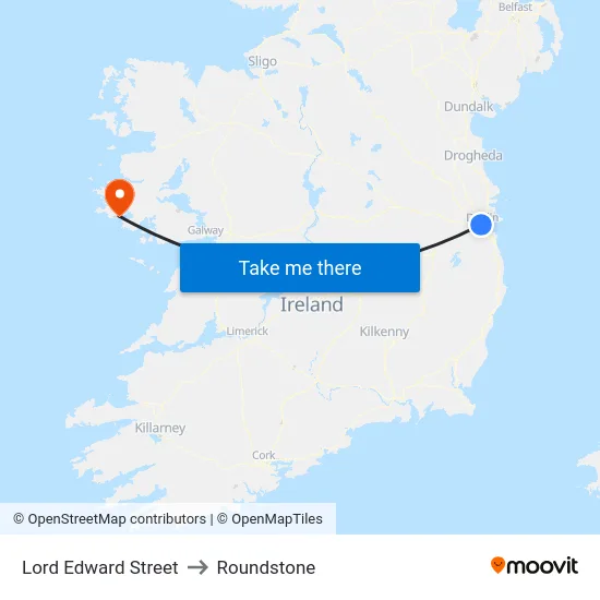 Lord Edward Street to Roundstone map