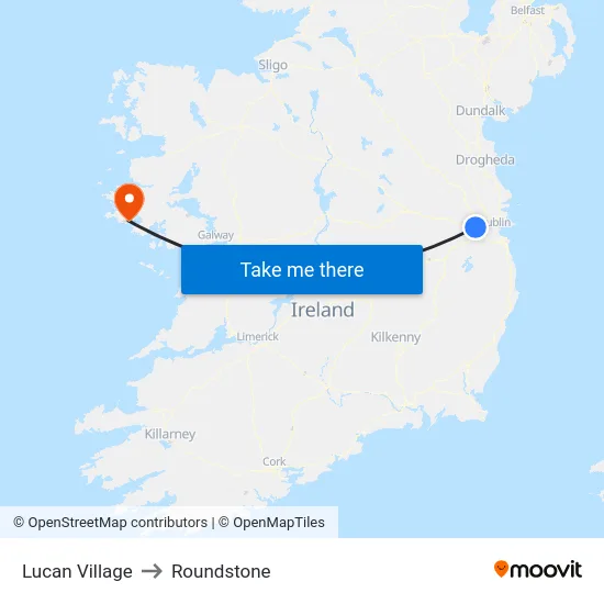 Lucan Village to Roundstone map