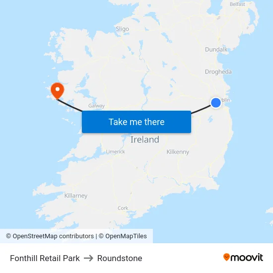 Fonthill Retail Park to Roundstone map
