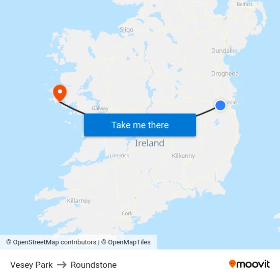 Vesey Park to Roundstone map
