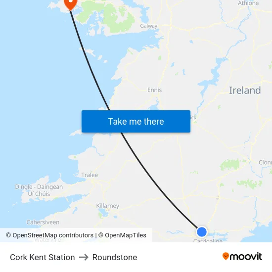 Cork Kent Station to Roundstone map
