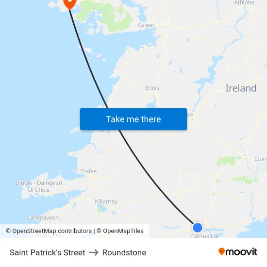 Saint Patrick's Street to Roundstone map