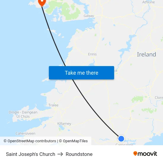 Saint Joseph's Church to Roundstone map