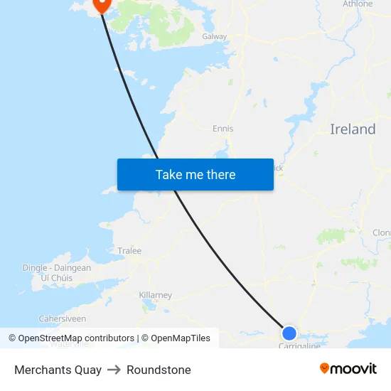Merchants Quay to Roundstone map
