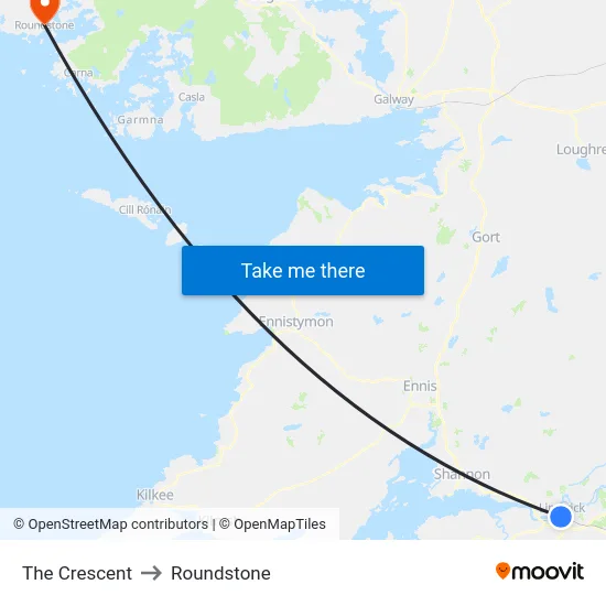 The Crescent to Roundstone map