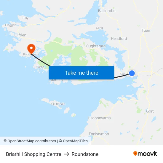 Briarhill Shopping Centre to Roundstone map