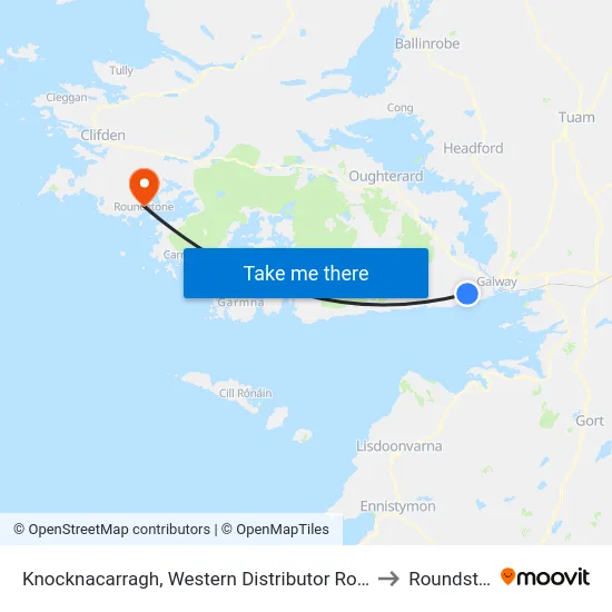 Knocknacarragh, Western Distributor Road Galway to Roundstone map