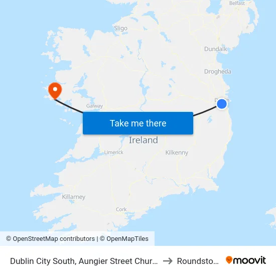 Dublin City South, Aungier Street Church to Roundstone map