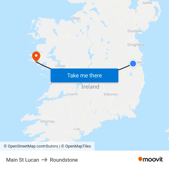 Main St Lucan to Roundstone map