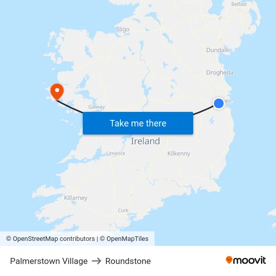 Palmerstown Village to Roundstone map