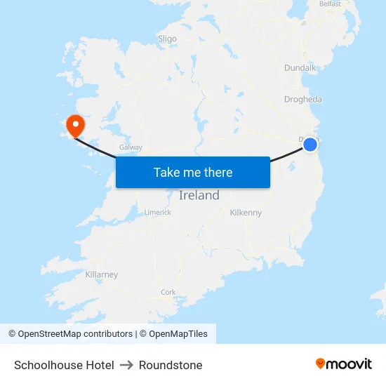Schoolhouse Hotel to Roundstone map